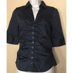 New York & Company Polka Dotted Dress Shirt